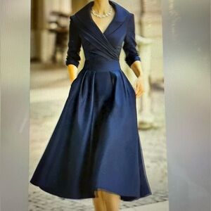 Elegant Sapphire blue satin Dress